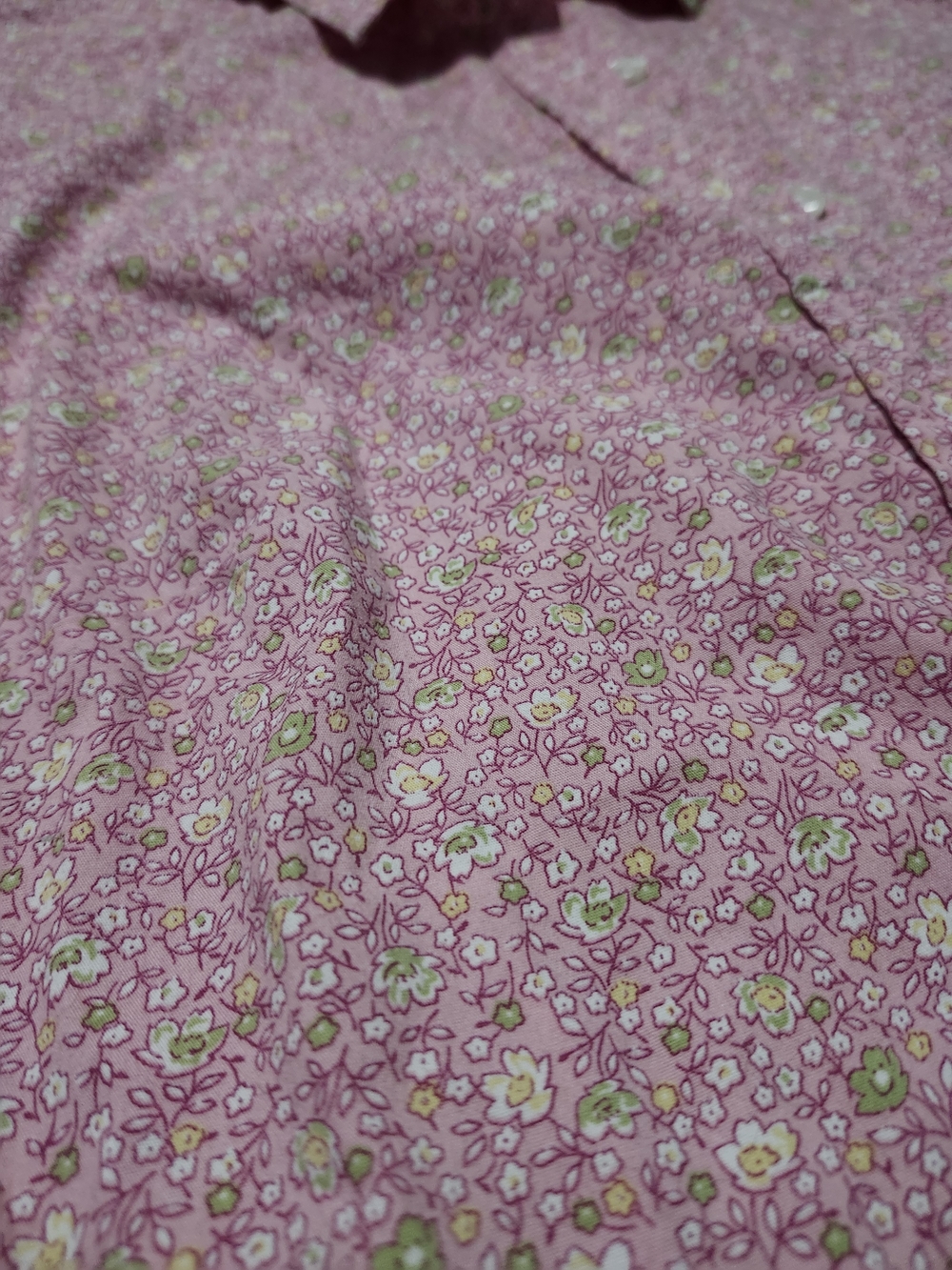 L.L. Bean Sleeveless Button-Front Pink Floral Shirt - Picture 2 of 7